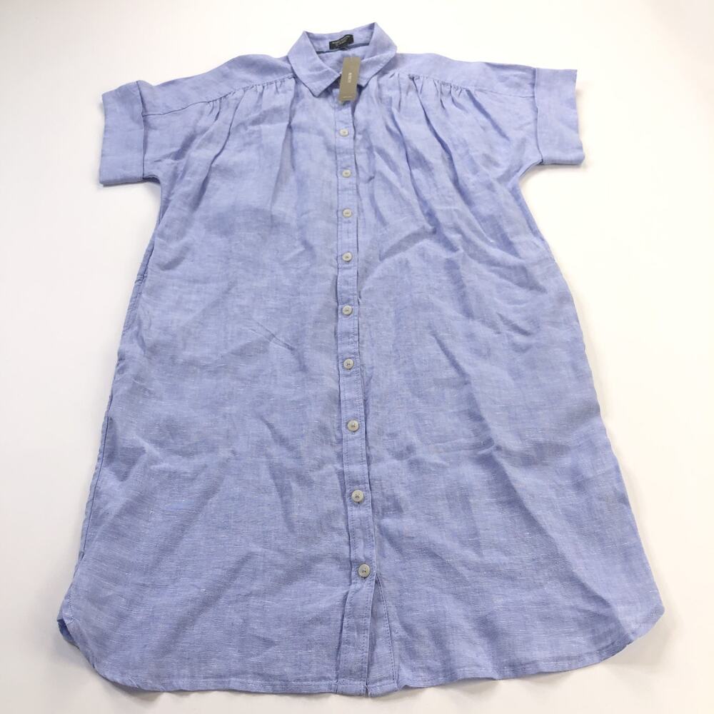 J.Crew Baird McNutt Irish Linen NEW Small Above Knee Short Sleeve Dress AY623